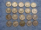 20 SILVER MERCURY DIMES WITH DATES   lot 30