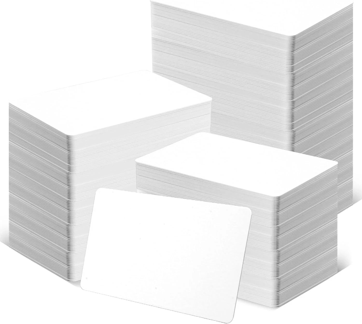 100 Pack Blank PVC Cards CR80 30 Mil Plastic ID Badge Cards for Photo Printers