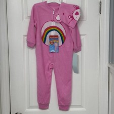 Care Bears Cheer Rainbow Bear Flame Resistant Romper Pajamas 3T NEW