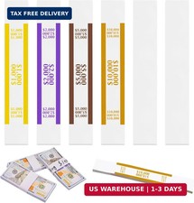 300 PCS Self Adhesive Currency Straps 4 Color Money Bands Bill Wrappers for Cash