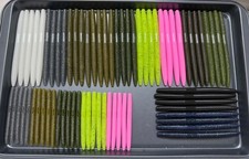 4" 5" 6" Senko Style Soft Plastic Stick Bait Worms Bass Fishing Lure Salt/Scent