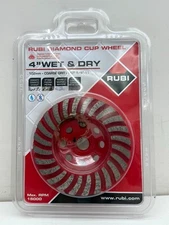 RUBI Model #31921 Stone Cup Wheel Diamond 4" Grinding Wheel For Stone/Granite