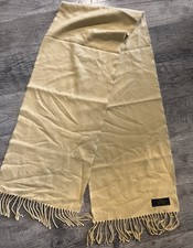 100 Cashmere Beige Fringe Handmade Rectangle Scarf Made in Germany
