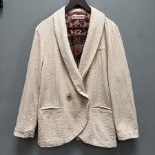 Free People We The Free Rowan Blazer in Ecru Relaxed Boyfriend XS