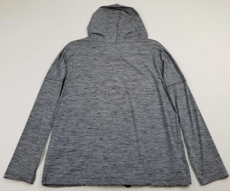 Camiseta Skechers Activewear para mujer grande L a rayas mangas largas con capucha elástica Foto 4 de 4