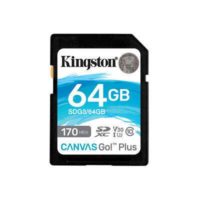 KINGSTON Canvas Go! Plus 64GB SDXC 170MB/s V30 C10 U3 Stoßfest Speicherkarte