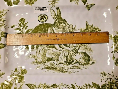 Michel Design Works BUNNY TOILE Platter Melamine Large Serving Tray - Picture 6 of 9