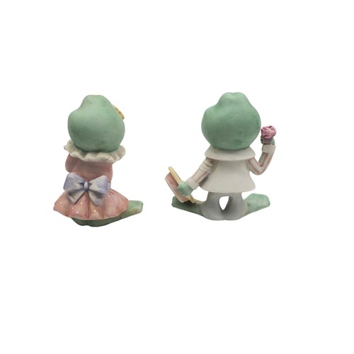 Fabrizio for George Good Corporation Frog with Roses Figurine 1986 Cute Couple - Picture 5 of 8