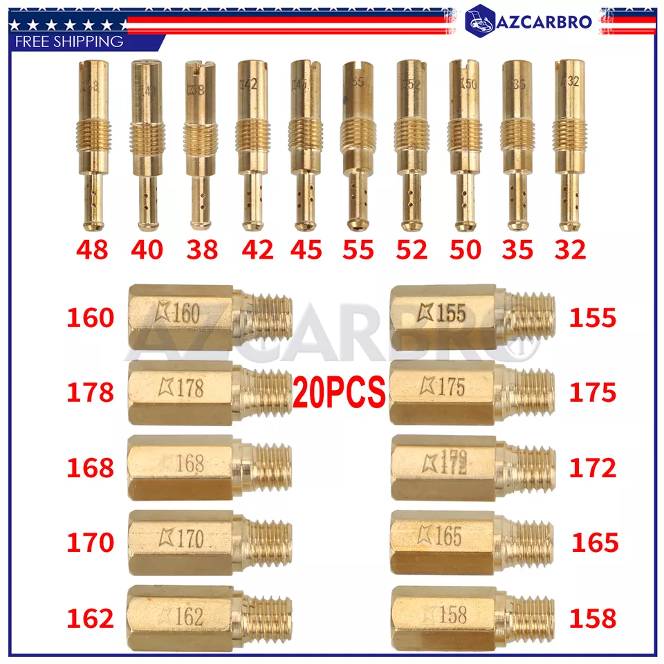 Kit de chorro principal de carburador de 10 piezas Slow Pilot Jet 10 piezas para Honda CR125R CR250 CR250R Foto 2 de 4
