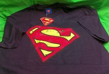 Superman Twisted Logo t-shirt LARGE NOS TAGS never worn stock VINTAGE 2005