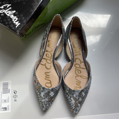 Sam Edelman Rodney D'orsay Ballet Flats Dusty Blue snake print