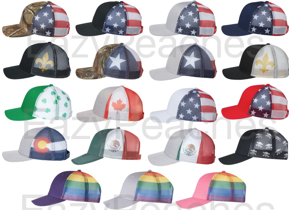 PEACHES PICK UNISEX MENS LADIES Printed Mesh Back Trucker Cap, 6