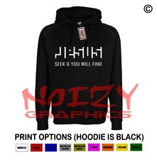 JESUS Seek And You Will Find Christian Hoodie Black Sweatshirt Religious Worship