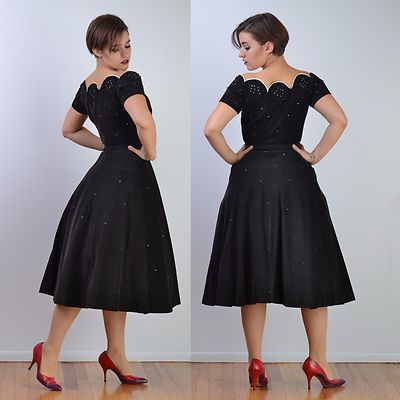black 50s prom dress Stunning 1950's Black Lattice Lace Print Party Dress By Young Modes / –  Xtabay Vintage main image 0