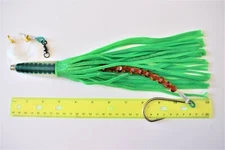 12 "GREEN MACHINE RIGGED SALTWATER TROLLING FISHING LURE Green
