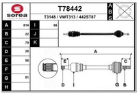 Eai Antriebswelle Vorne Rechts FüR Vw Up 121 122 BL1 BL2 Citigo Mii KF1_ T78442