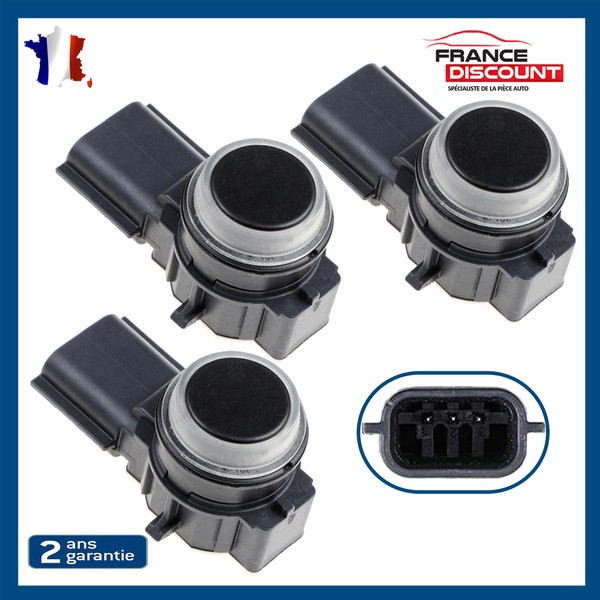 Partsline 3X RüCkfahrpark-Sensor Schwarz Hinten FüR Renault Clio IV 253A44101R-image