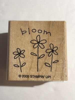 Stampin Up Bloom Flowers 2005 Wood Mount Stamp