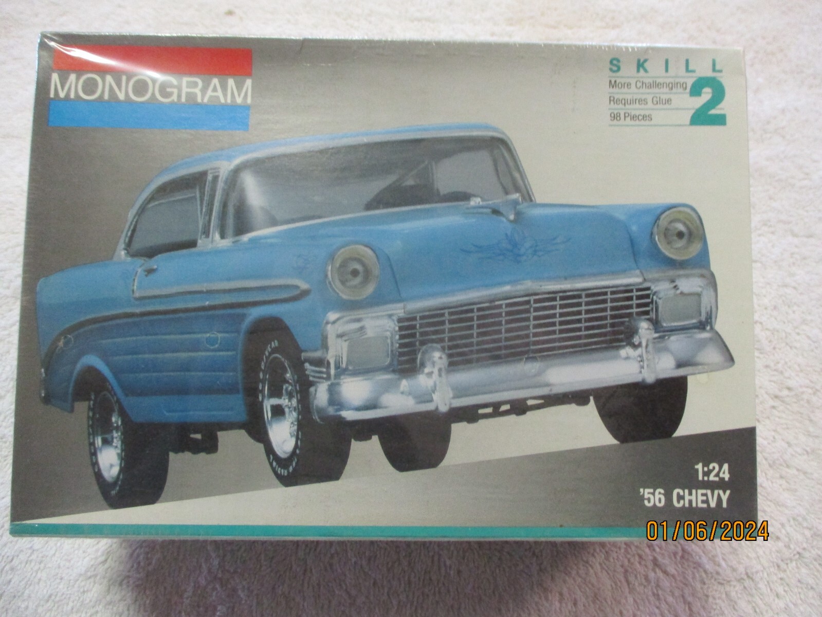 MONOGRAM 1956 CHEVY 2239 124 MODEL KIT FACTORY SEALED 1991 ORIGINAL