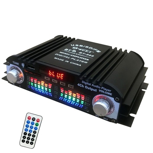4-Kanal Endstufe Digital Verstärker DC12v Bluetooth 5.0 Auto PKW AMP Subwoofer - Picture 14 of 14