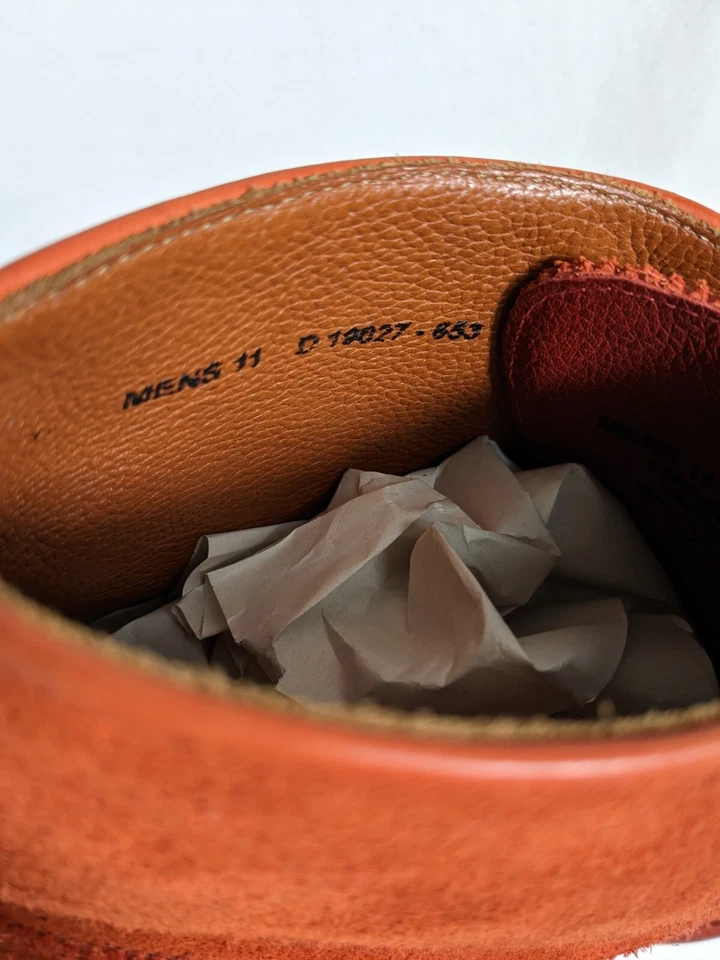 FLORSHEIM by DUCKIE BROWN Hombres 11 Botas Punta de Ala Cuero Perforado Rosa Desierto Foto 4 de 4