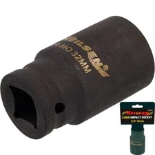 Neilsen 3/4" Drive Standard Deep Square Metric Single Impact Socket 32mm