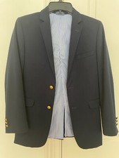 TOMMY HILFIGER Boys Navy Blue Suit Blazer Jacket Size 16