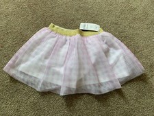 NWT Carter's Baby Girls Purple/White Tulle Gingham Tutu Skirt - 24 Mths