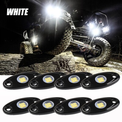 8 Pod White LED Rock Lights bluetooth Underglow Lamp for CAN AM POLARIS RZR ATV