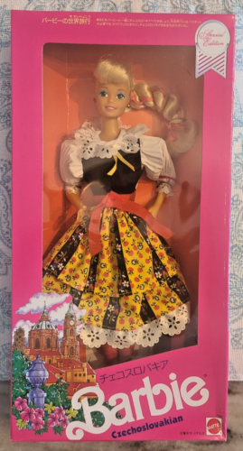 Vintage Mattel 1990 Dolls Of The World Czechoslovakian Barbie Doll NIB NRFB