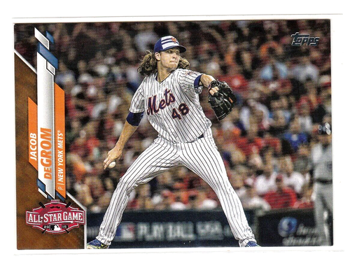 2020 Topps Update Series - All-Star Gold #U-299 Jacob deGrom/2020"TEXAS RANGERS" - Picture 2 of 4