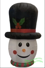 4' Air Blown Inflatable Christmas Disco Snowman Head Yard Decoration