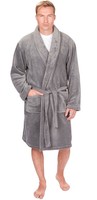 Mens Fleece Dressing Gown Bath Robe Thick Winter Warm Lounge Comfort S-xl Grey Mens Fleece Dressing Gown Bath Robe Thick Winter Warm Lounge Comfort S-xl Grey