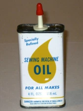 Rare 1970s TACONY Sewing Machine OIL Advertising Tin CAN! Near Full Handy Oiler!
