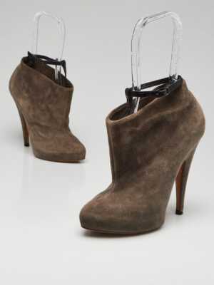 Givenchy Grey Suede Ankle Booties Size 6.5/37