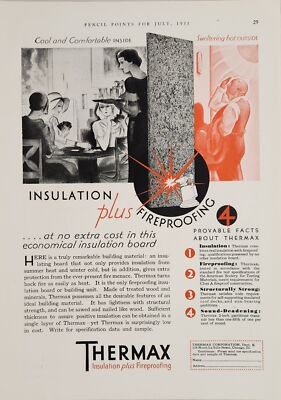 1931 Print Ad Thermax Insulation Plus Fireproofing Economical Insulation Chicago
