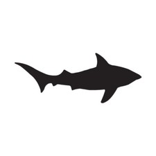 Bull Shark Silhouette - Vinyl Decal Sticker - Multiple Color & Sizes - ebn611