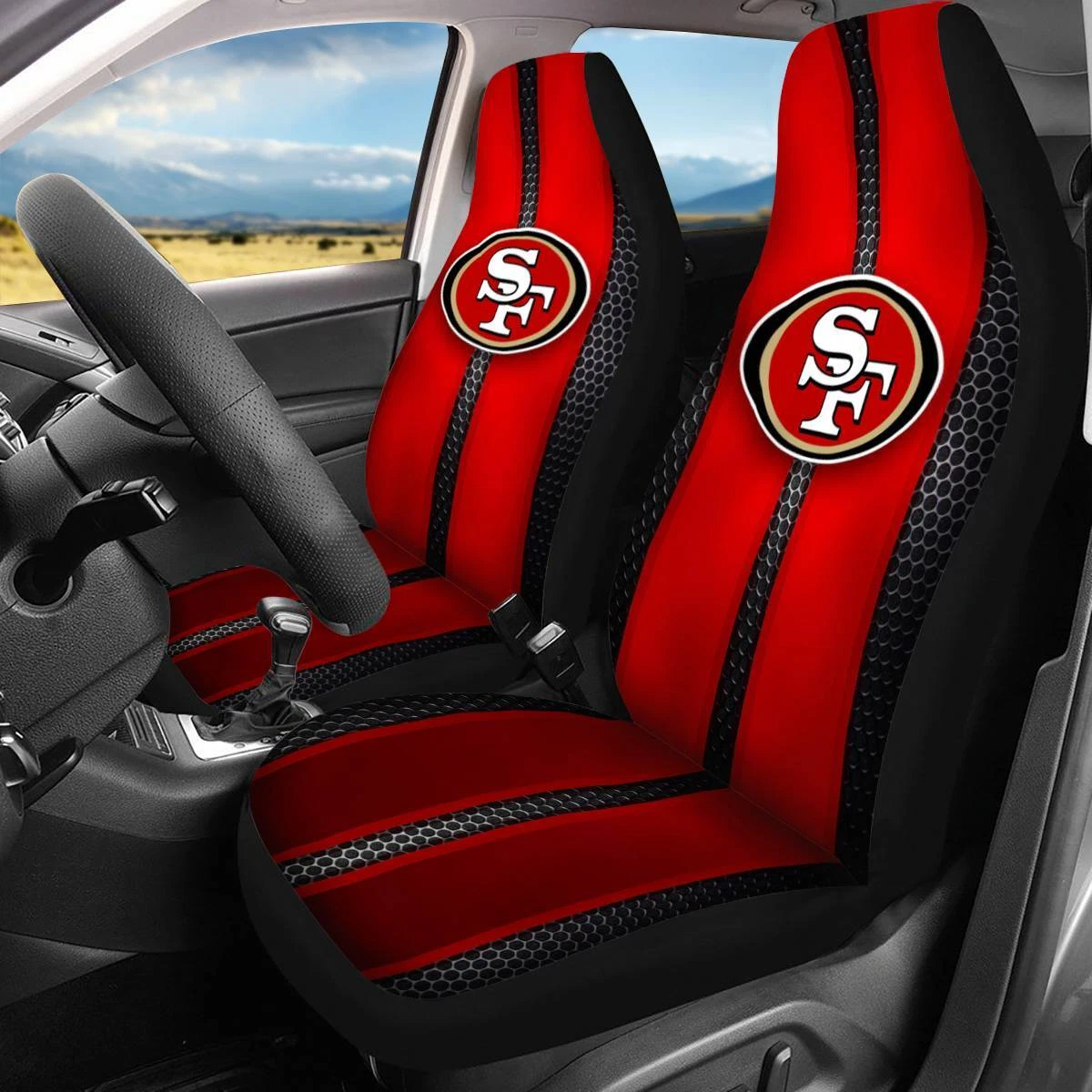 Car Seat Cover Seat Protector 2Pc with San Francisco 49ers