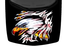 Clawing American Eagle Deep Truck Car Hood Wrap Vinyl Graphic Decal USA Flag