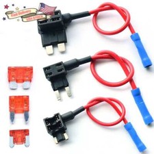 3 Pack 12V Car Add-A-Circuit Fuse Tap Adapter Mini ATM APM Blade Fuse Holder Kit