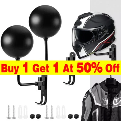 New Motorcycle Helmet Rack Holder Hat Display Stand Wall Mount Hook Hanger 180°