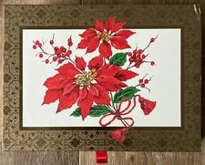 Peter Pauper Press Deluxe Holiday Cards Poinsettia 19 Cards 20 Envelopes in Box