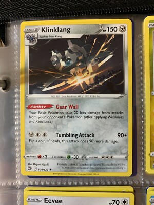 Pokemon Brilliant Star: Lotto Di 3 Carte Klinklang 104/172, Klang 103/172 E Klink 102/172 - Versione Base O Reverse Foil