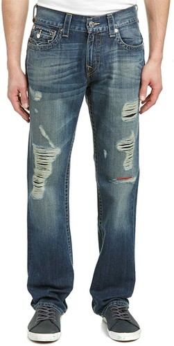 Straight Leg Distress Jeans 