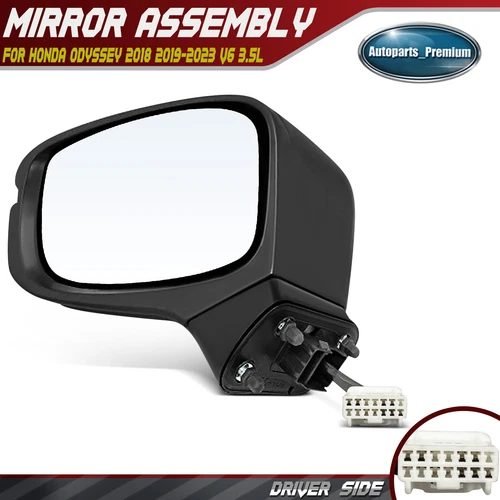Driver Side Black Mirror w/ Power Adjustment Signal for Honda Odyssey 2018-2023