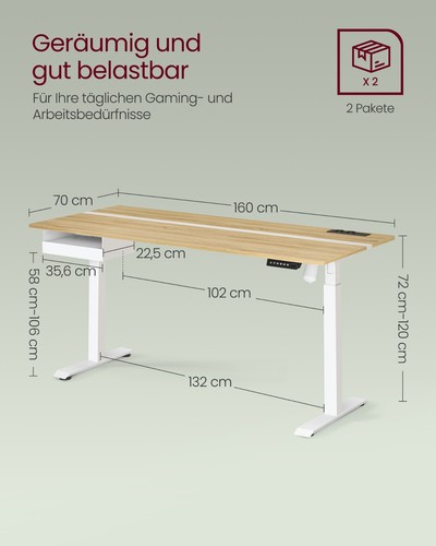 höhenverstellbarer schreibtisch elektrisch Tischoberfläche Elektrischer Memory - Bild 45 von 45