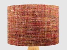 Dark Orange Woven Fabric Handmade Drum Lampshade / Lightshade, Lamp or Ceiling