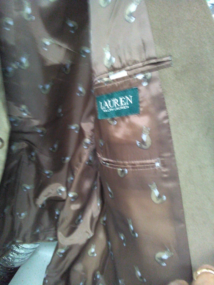 Ralph Lauren Chaqueta Blazer Pana Gamuza Codo Parche Deporte Para Hombres 48R Foto 3 de 4