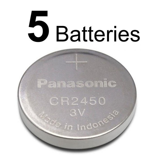 5 PANASONIC CR2450 3V BATTERIES ECR2450 CR 2450 NEW Expiration Date