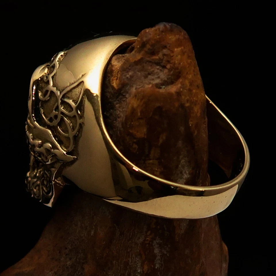 MENS SKULL RING,OUTLAW RING, SKULL BIKER RING, 1% ONE PERCENTER GREEN SIZE 11 - Image 4 of 4